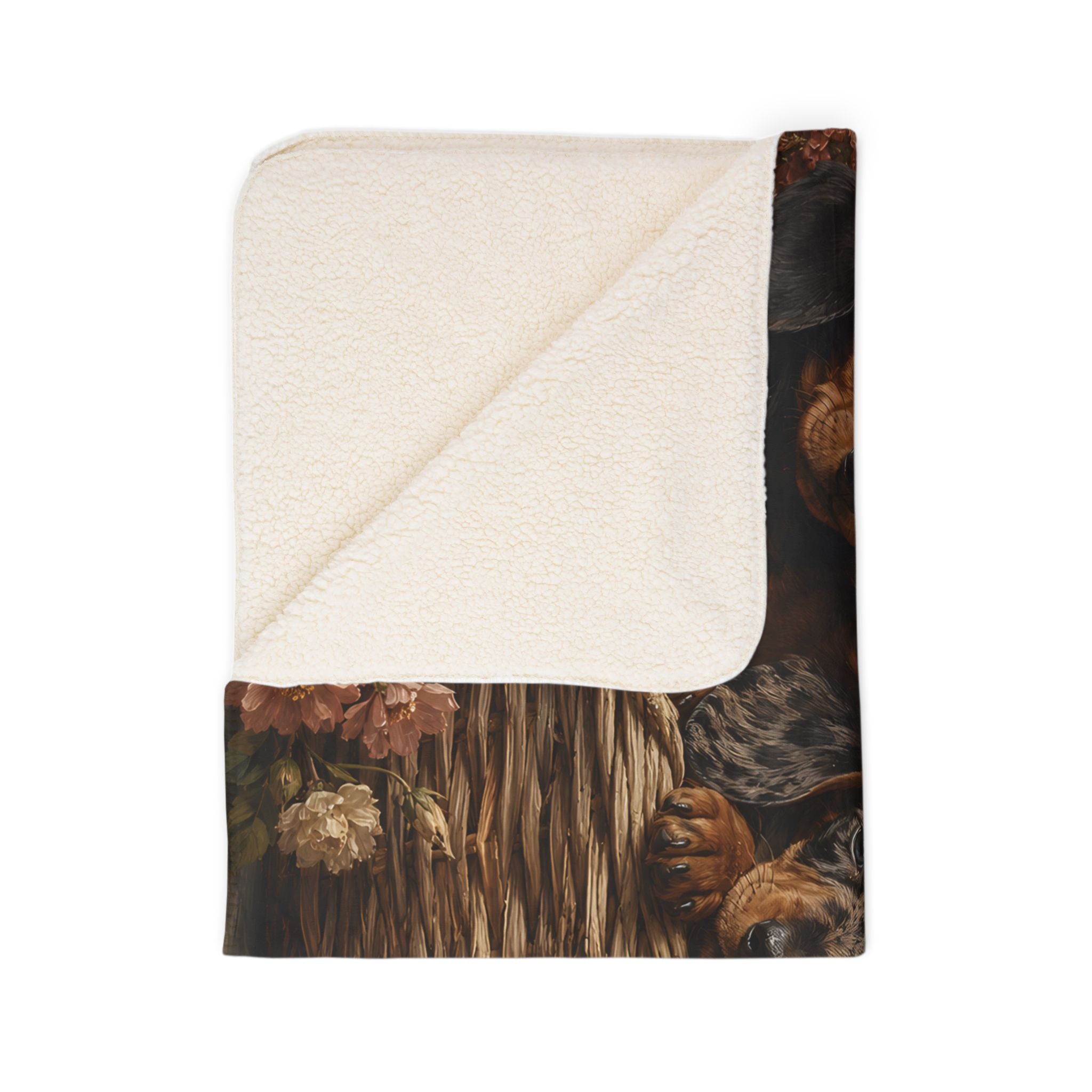 Basket Full Of Joy Fleece Sherpa Blanket