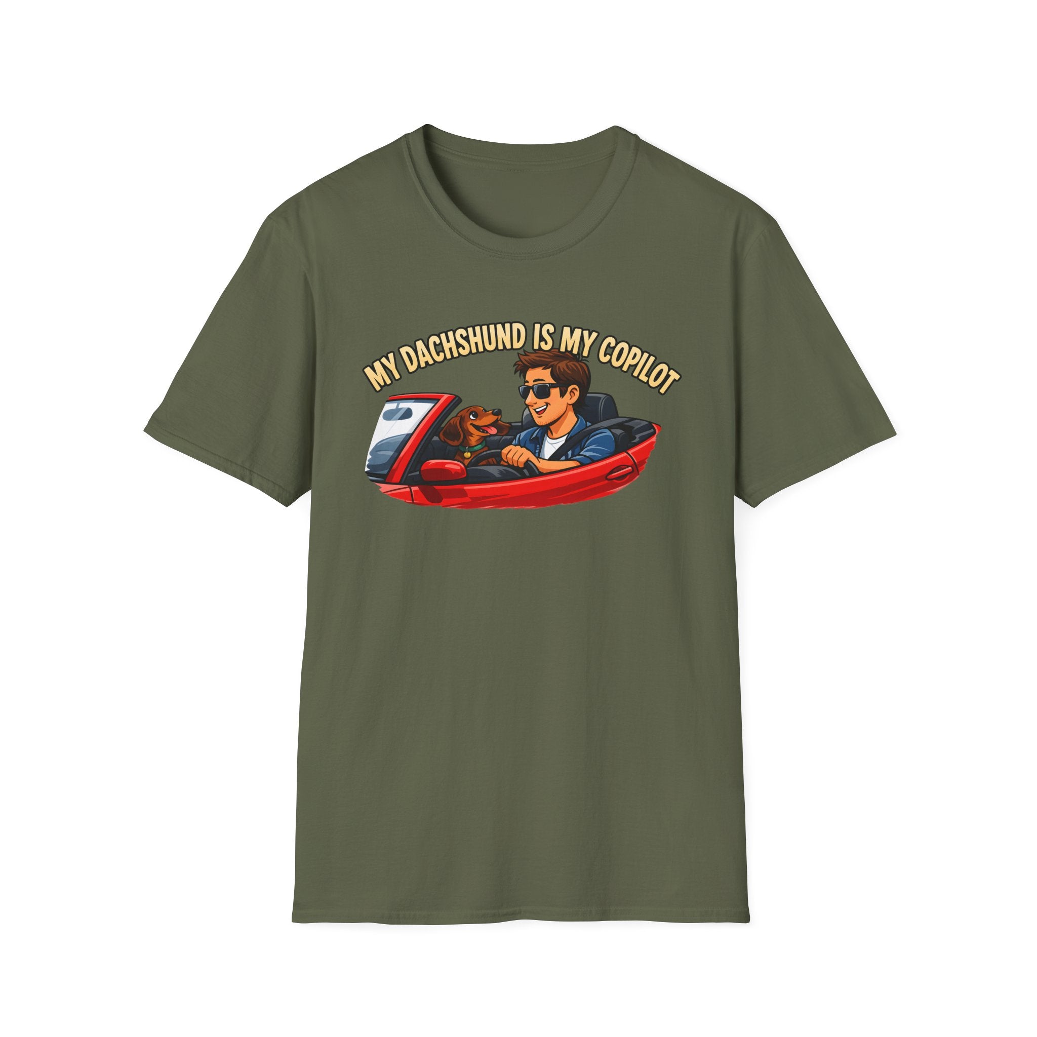 My Dachshund Is My Copilot Men's T-Shirt