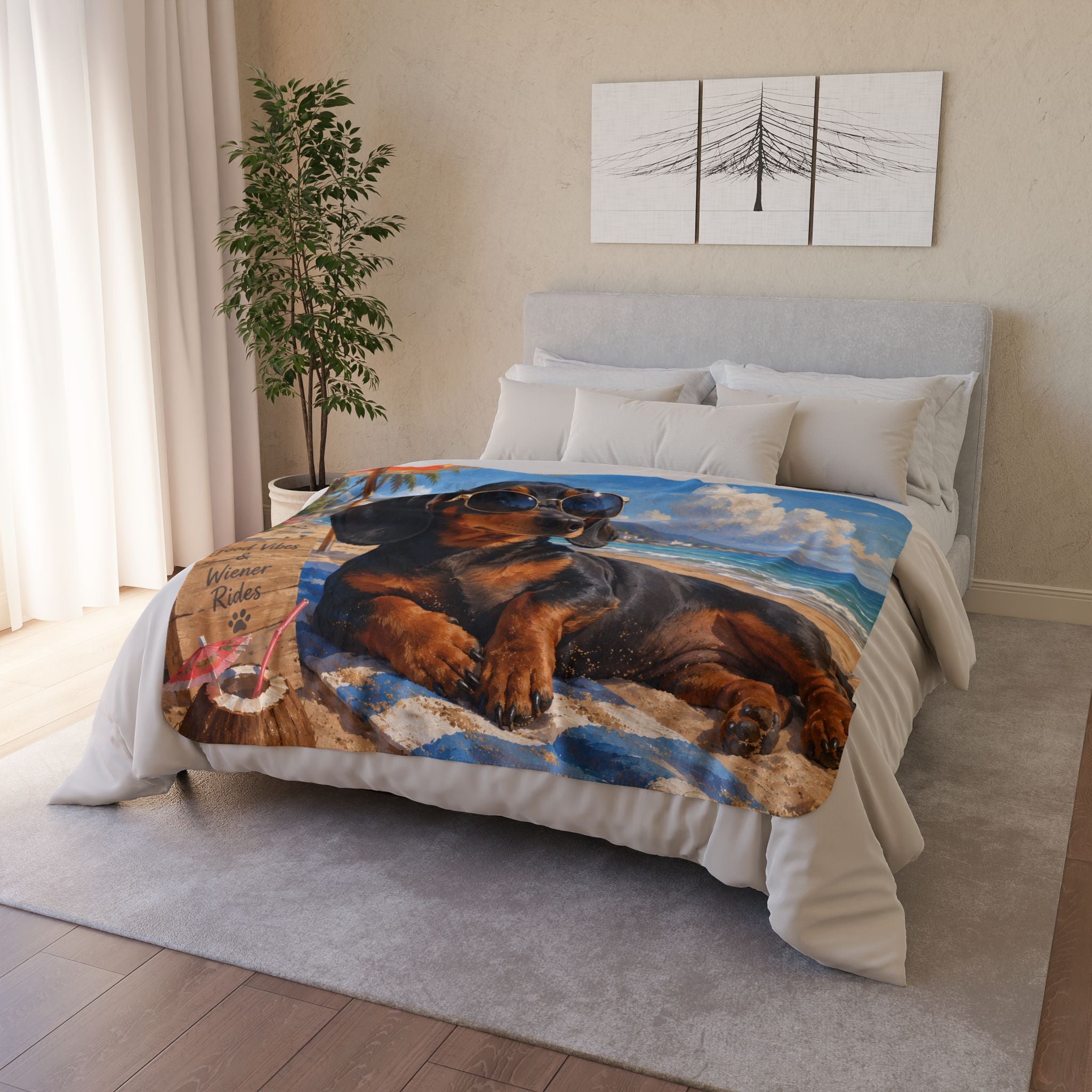 Lazy Beach Days Fleece Sherpa Blanket