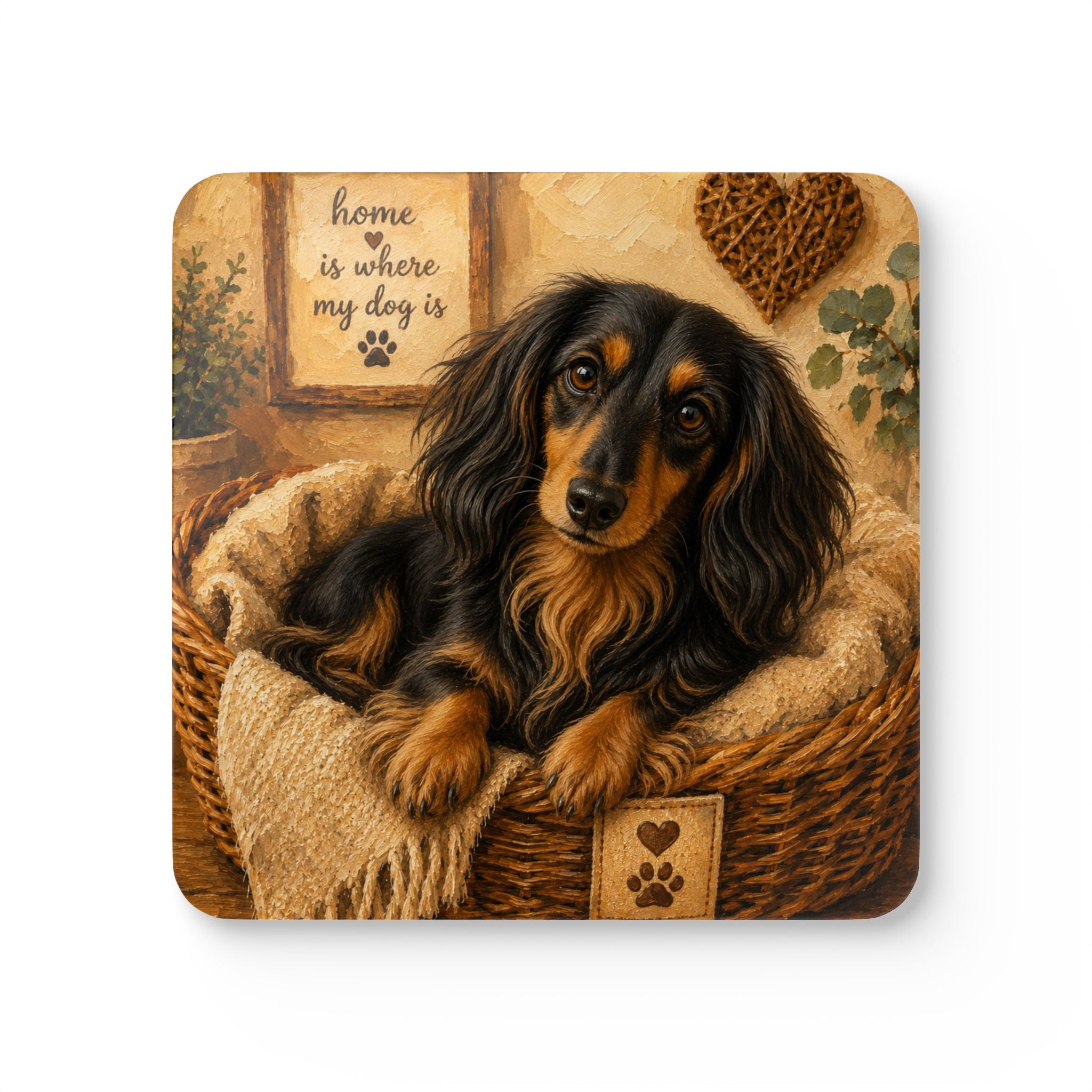 Cozy Long Hair Corkwood Coaster Set