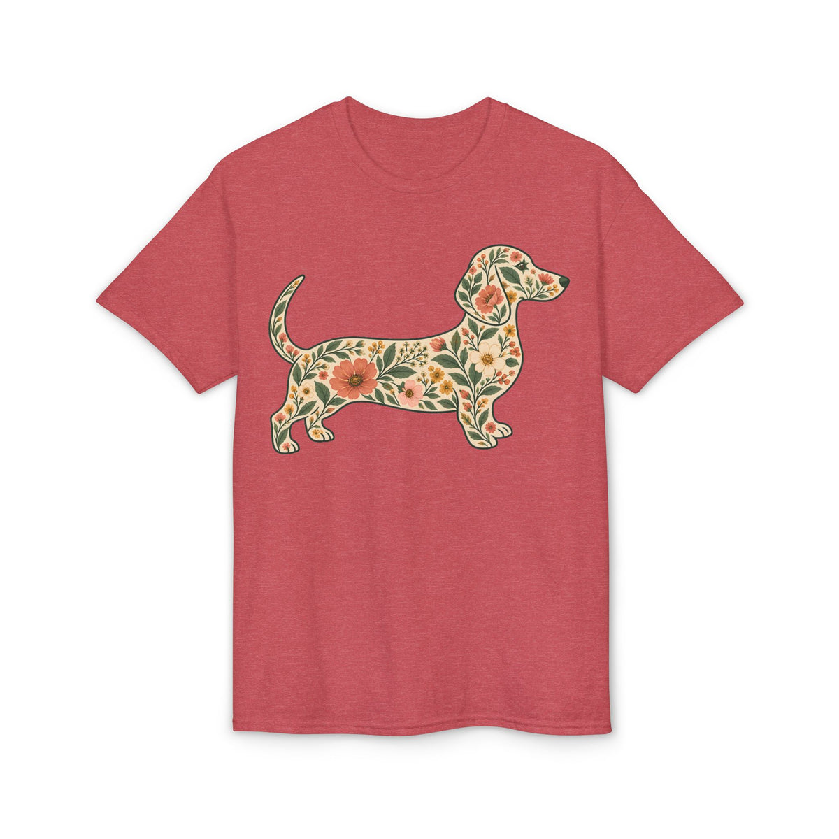 Floral Dachshund Silhouette Women's T-Shirt