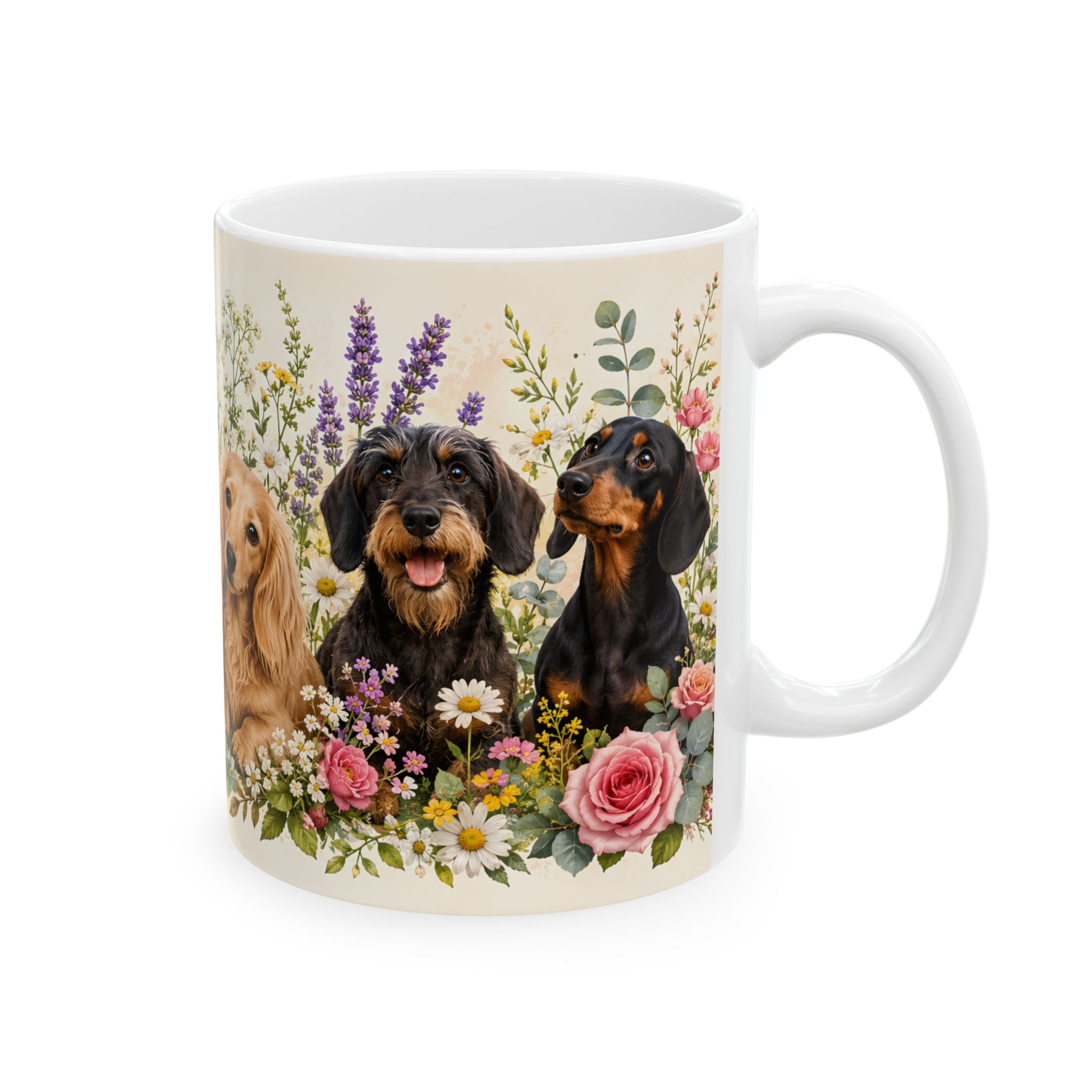 Flowered Sausages Ceramic Coffee Mug