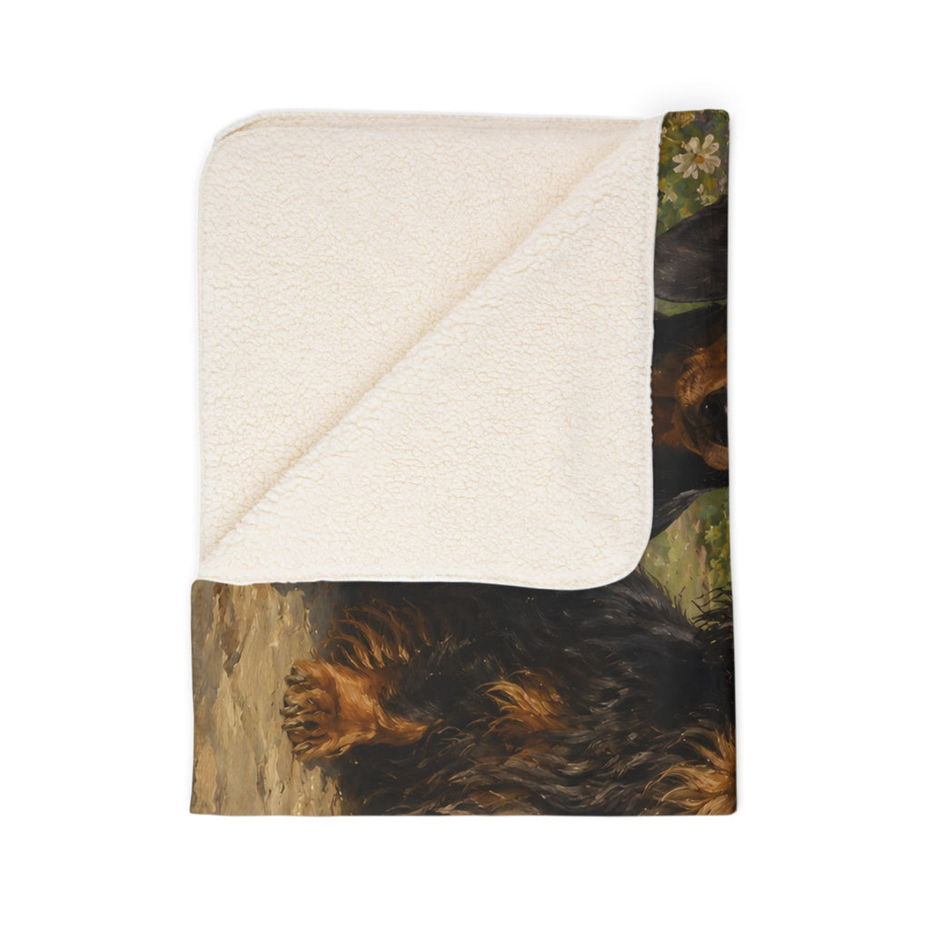 Dachshund Trio Fleece Sherpa Blanket