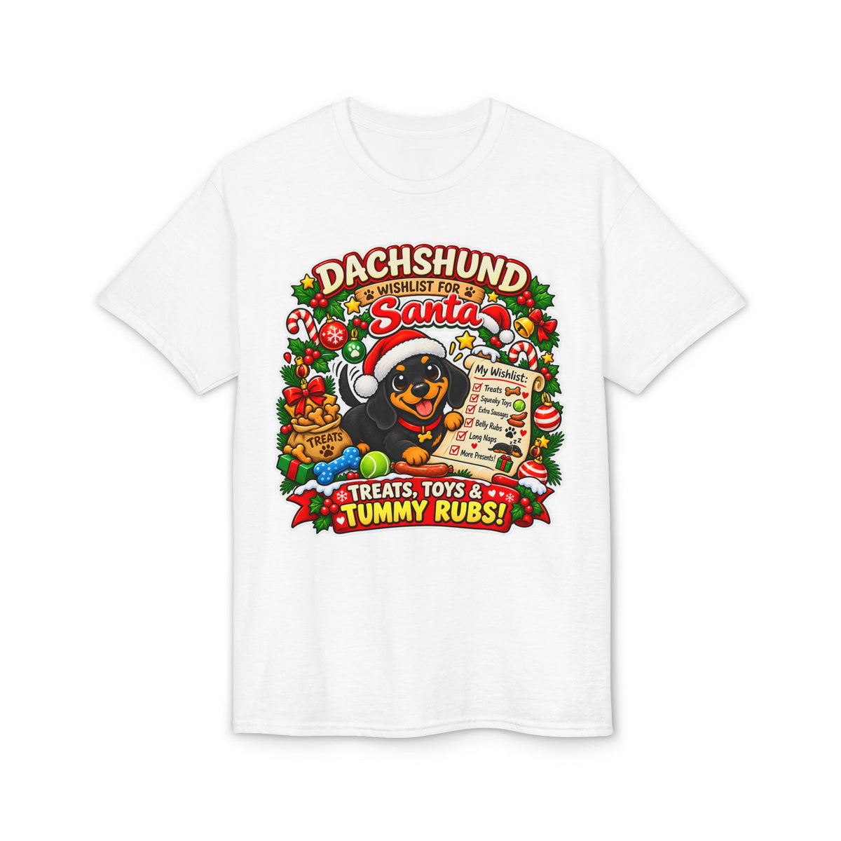 Dachshund Wishlist For Santa T-Shirt