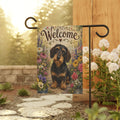 Welcome Wire Hair Dachshund Garden Flag