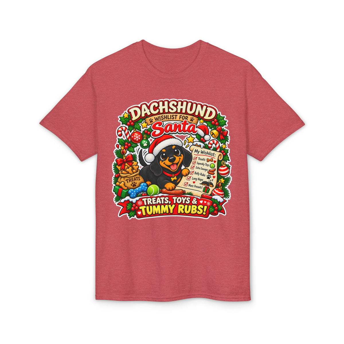 Dachshund Wishlist For Santa T-Shirt