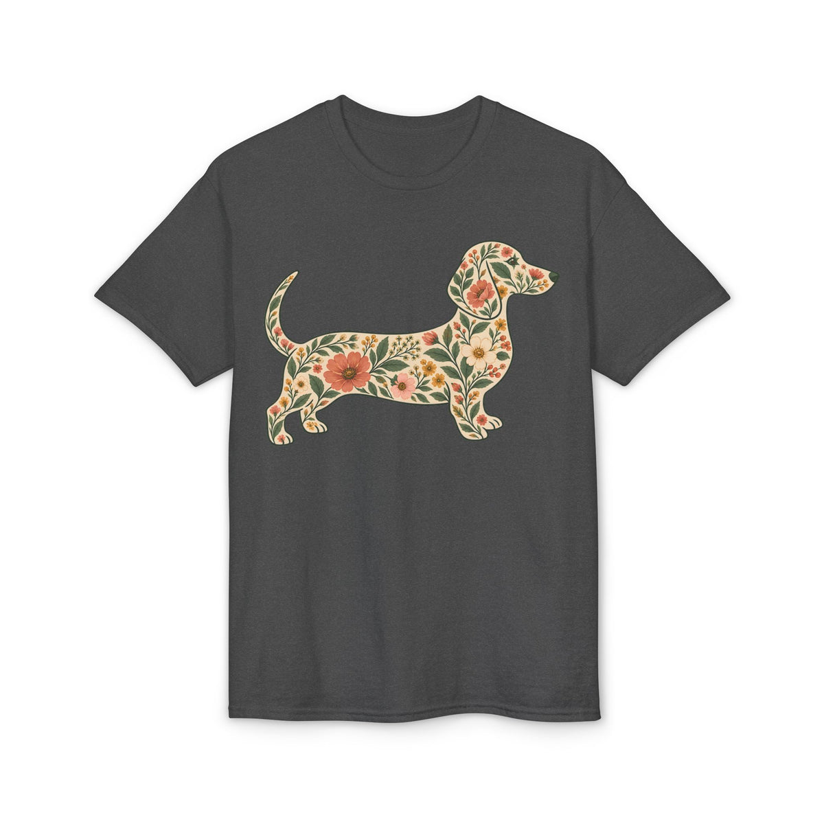 Floral Dachshund Silhouette Women's T-Shirt