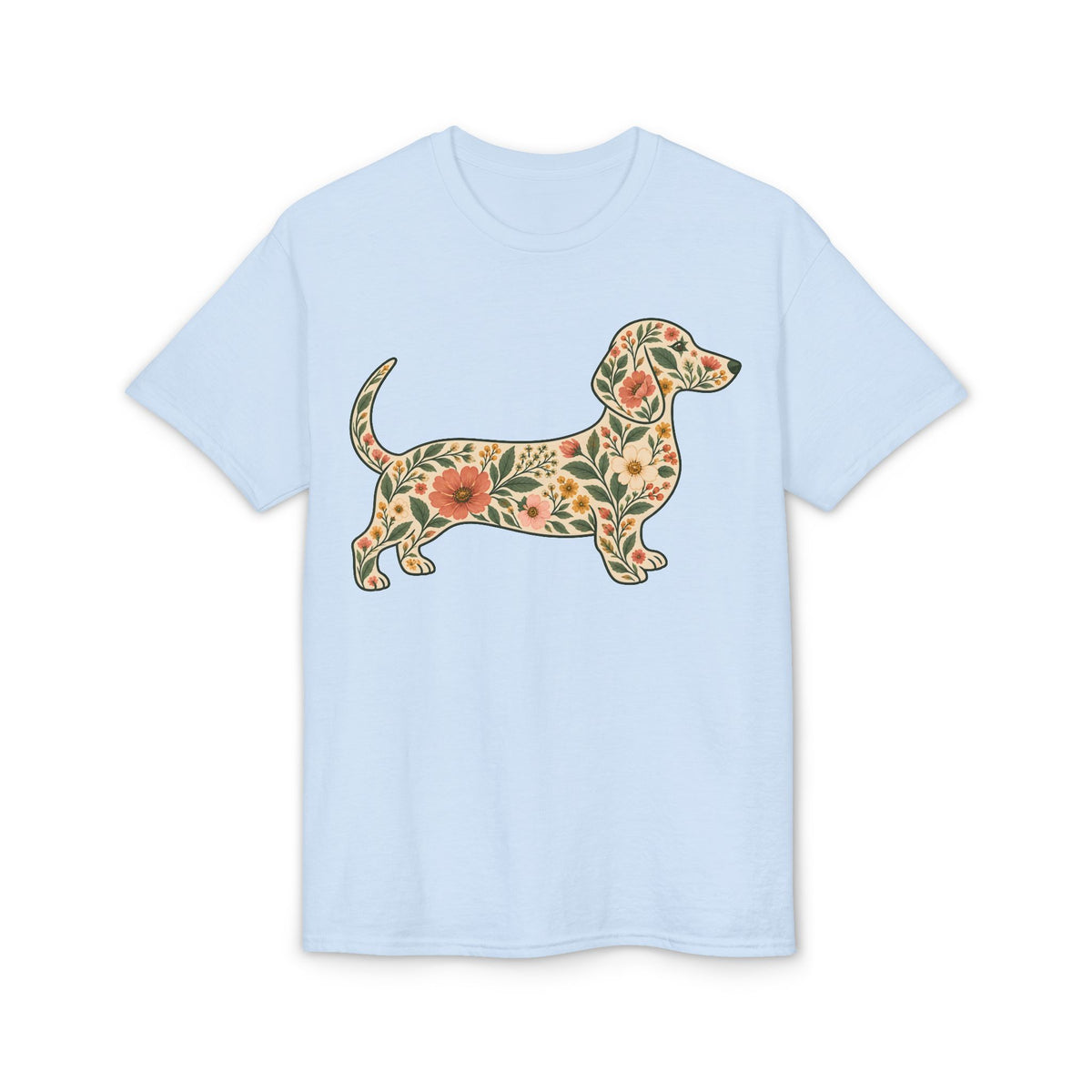 Floral Dachshund Silhouette Women's T-Shirt