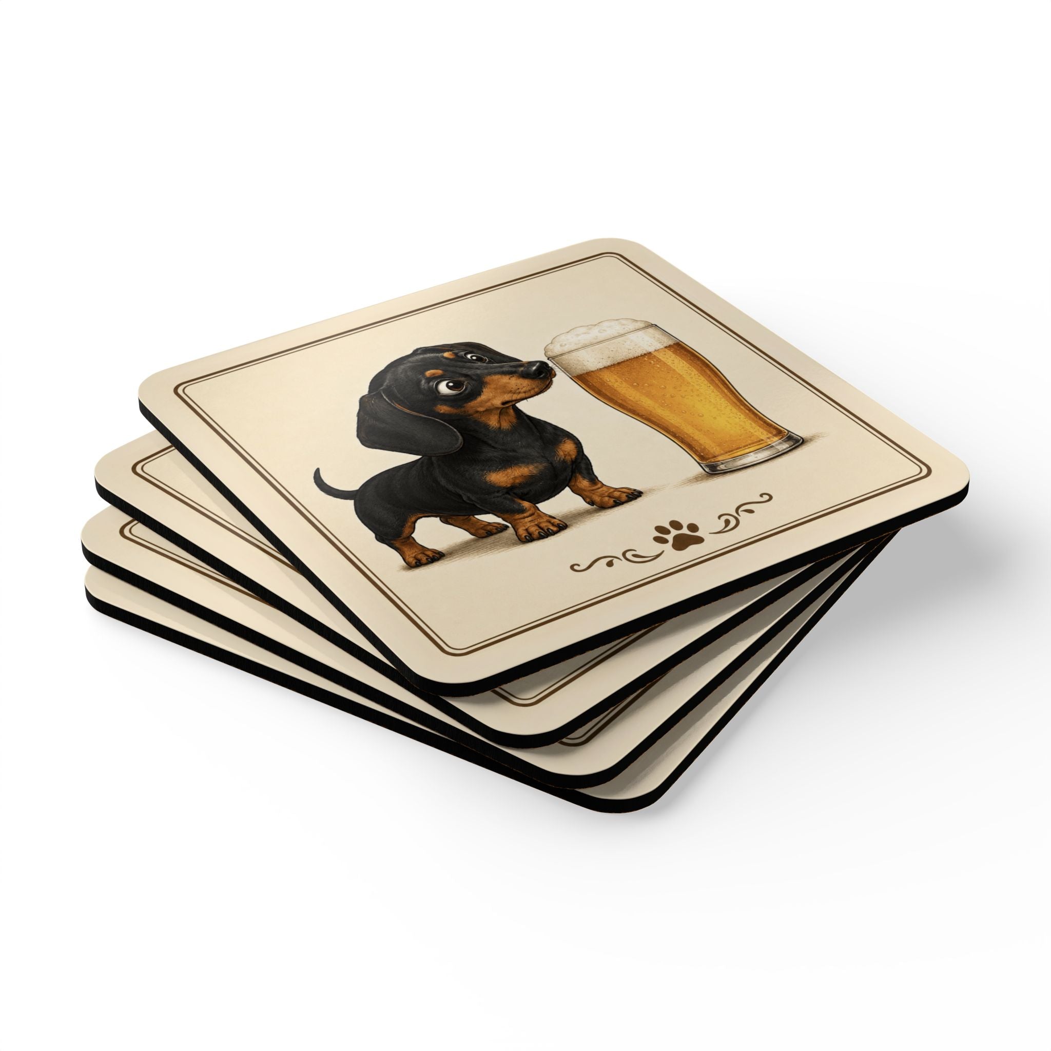 Curious Beverage Corkwood Coaster Set