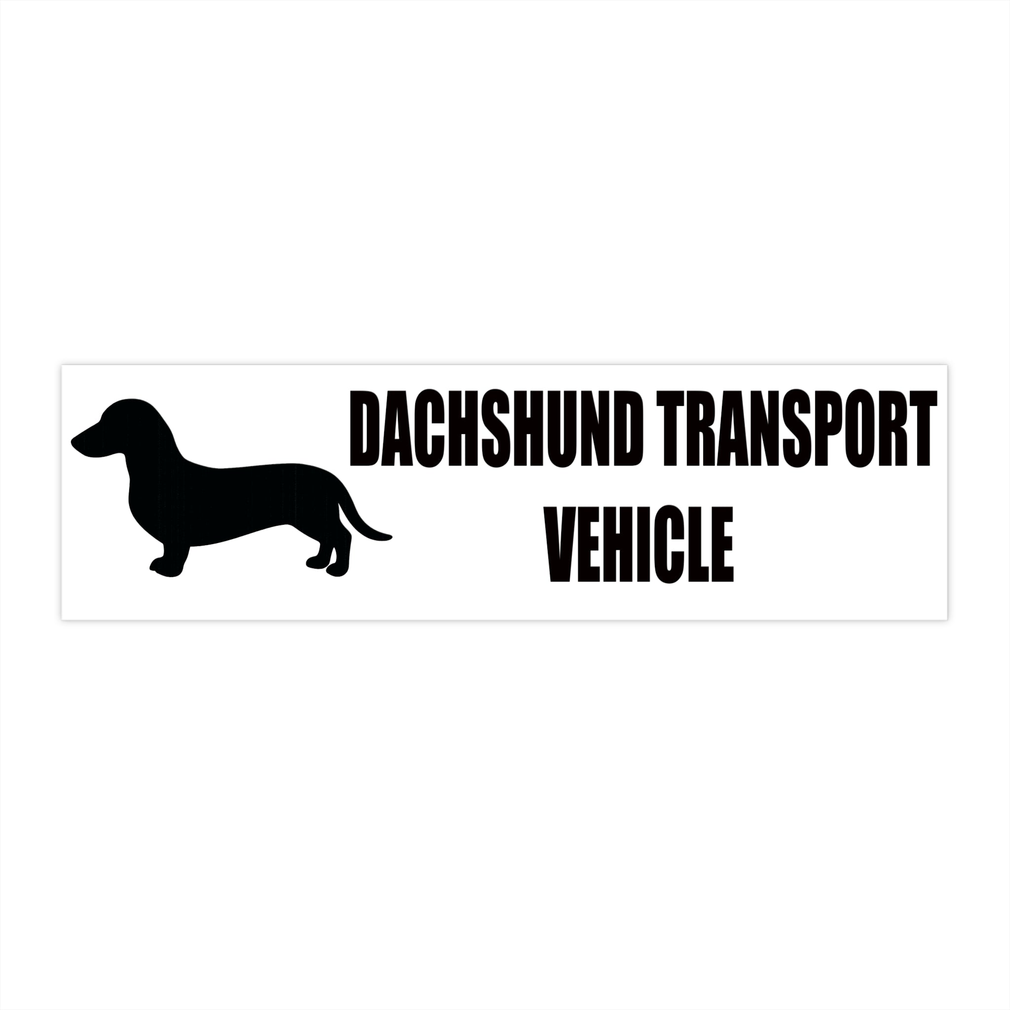 Dachshund Transport Vehicle White Bumper Sticker