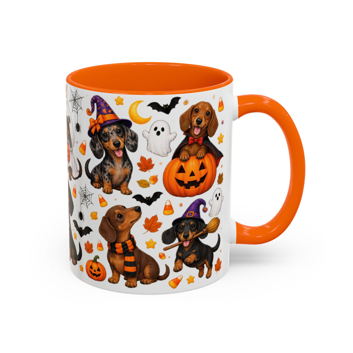 Dachshunds In Halloween Costumes Accent Coffee Mug
