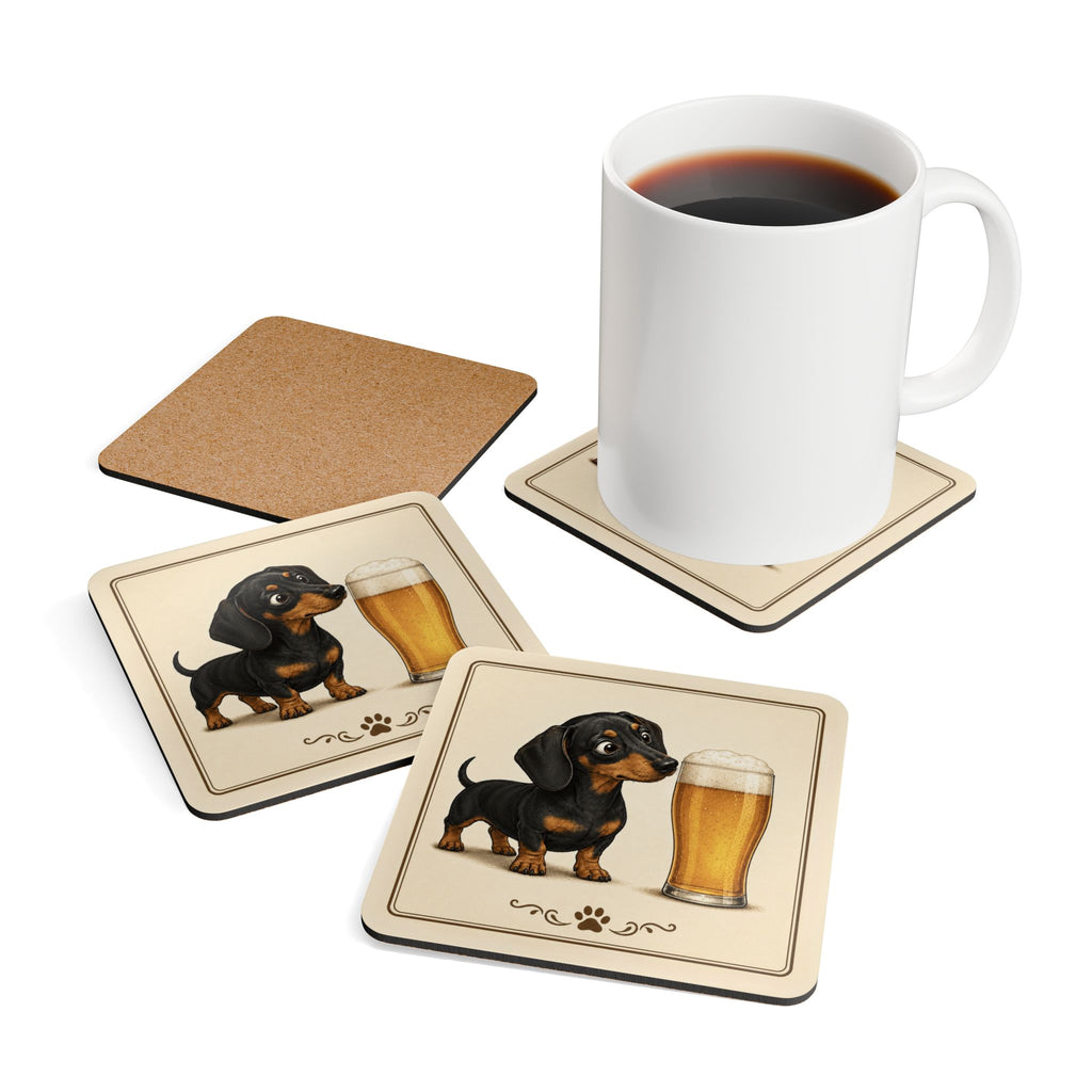 Curious Beverage Corkwood Coaster Set