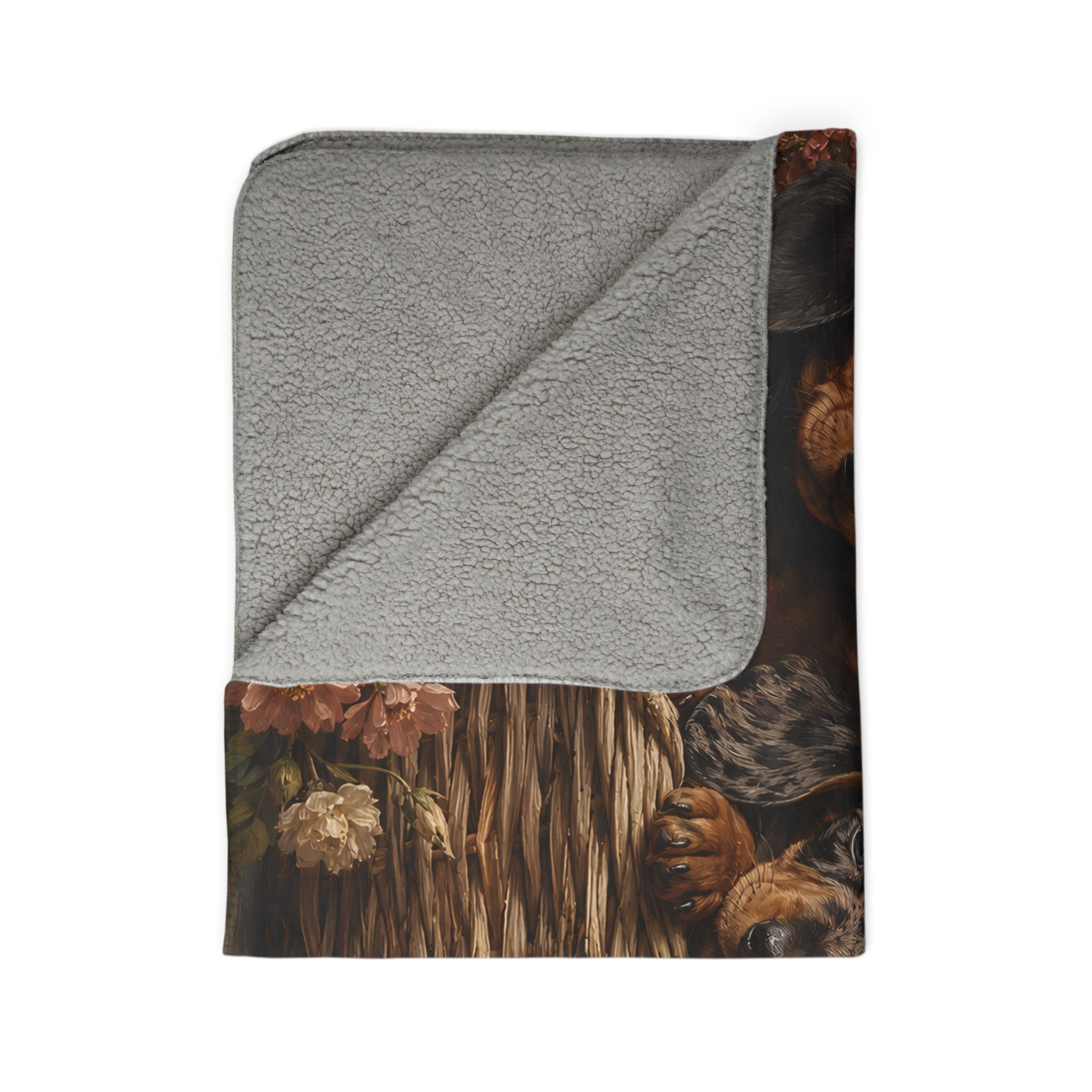 Basket Full Of Joy Fleece Sherpa Blanket