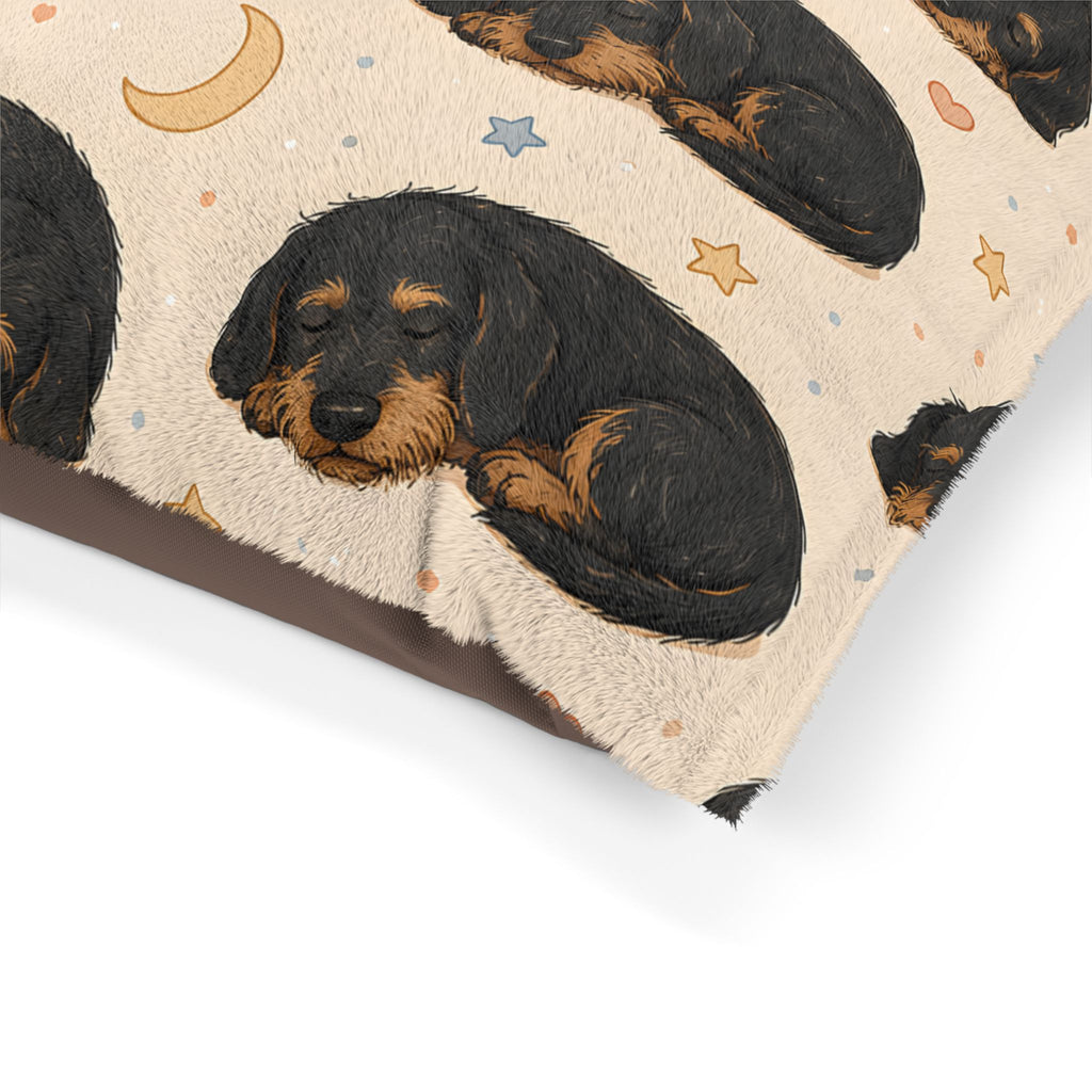 Sleeping Wire Hair Dachshunds Dog Bed