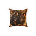 Dachshund Trio Cornucopia Spun Polyester Square Decorative Pillow