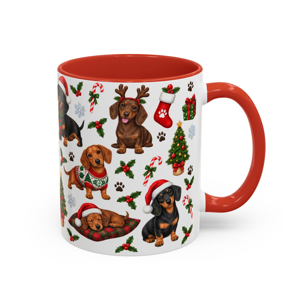 Dachshunds' Festive Christmas Activities Accent Coffee Mug