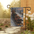 Dachshunds Sledding Through The Snow Garden Flag